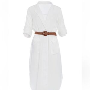 Belted Maxi Shirt Dress